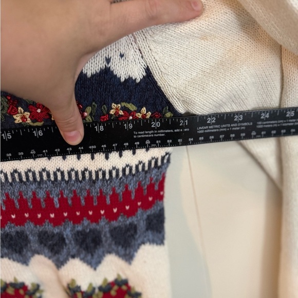 Women Knitted Cardigan Sweater Large Red Hearts Heirloom Collectibles Vintage - Picture 7 of 8